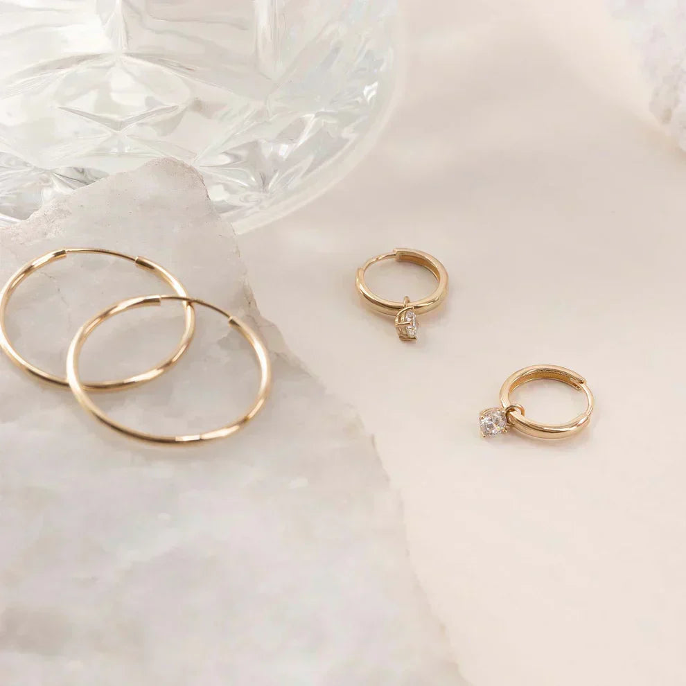 Celeste™ | Gold Stone Hoop Earrings